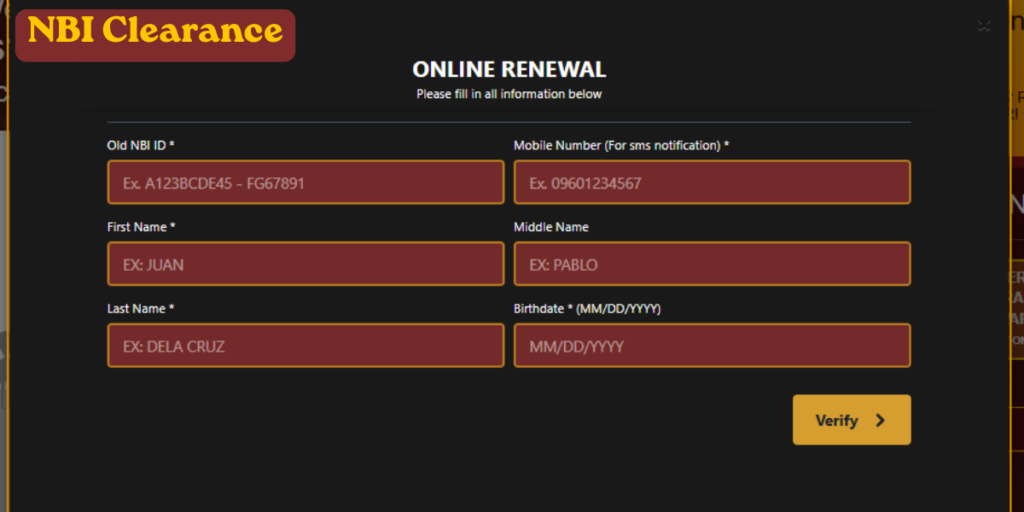NBI Clearance Online Renewal